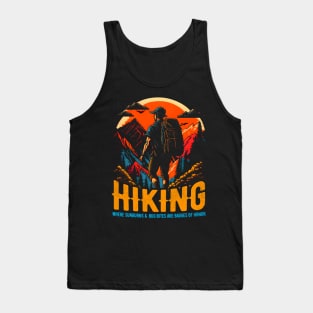 Hiking: Where sunburns and bug bites are badges of honor Funny saying Tank Top